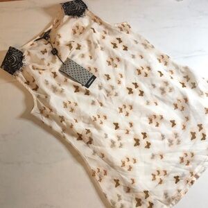 Annabelle butterfly tank top. Cream with brown butterflies. Gorgeous!  NWT!